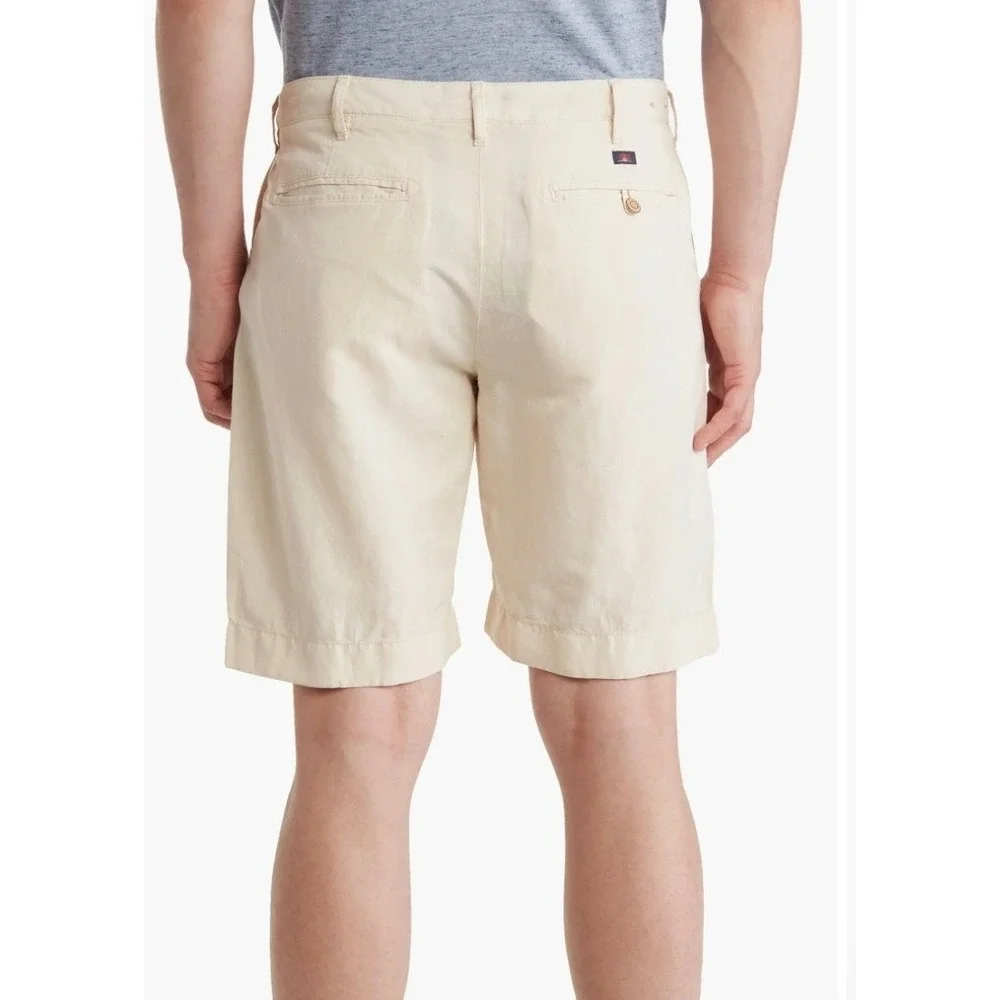 Faherty Malibu Linen Cotton Chino Shorts Stone Beige Mens 36